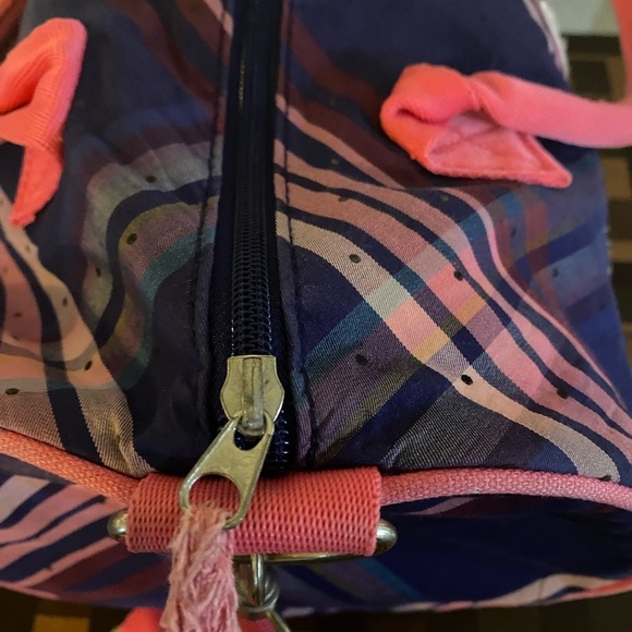Vintage Tommy Hilfiger 13”x10”Plaid Academia Duffle Crossbody Bag Pink Blue - Picture 15 of 16